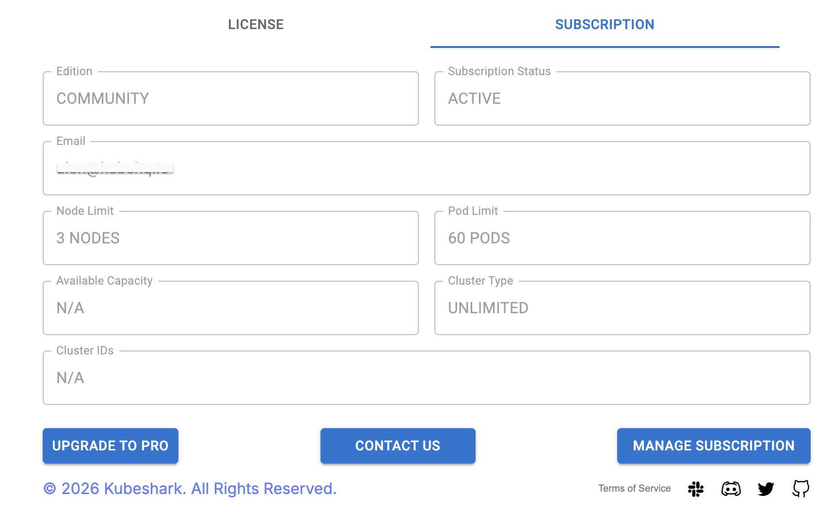 Subscription Tab